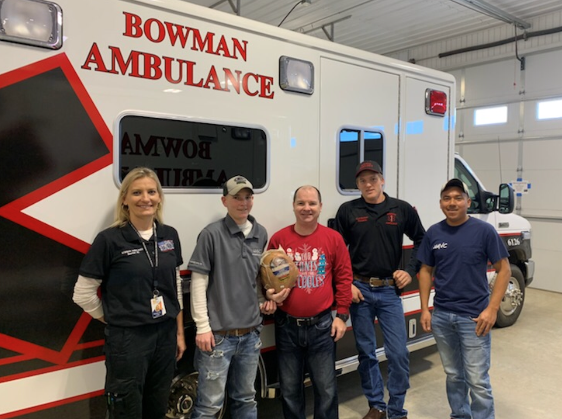 AMVC gives ham to Bowman EMS