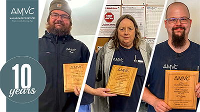 Three AMVC Team Members Celebrate Ten Years