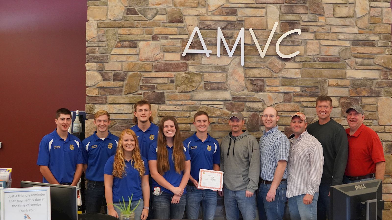 Audubon FFA Receives Funds through AMVC and Zoetis