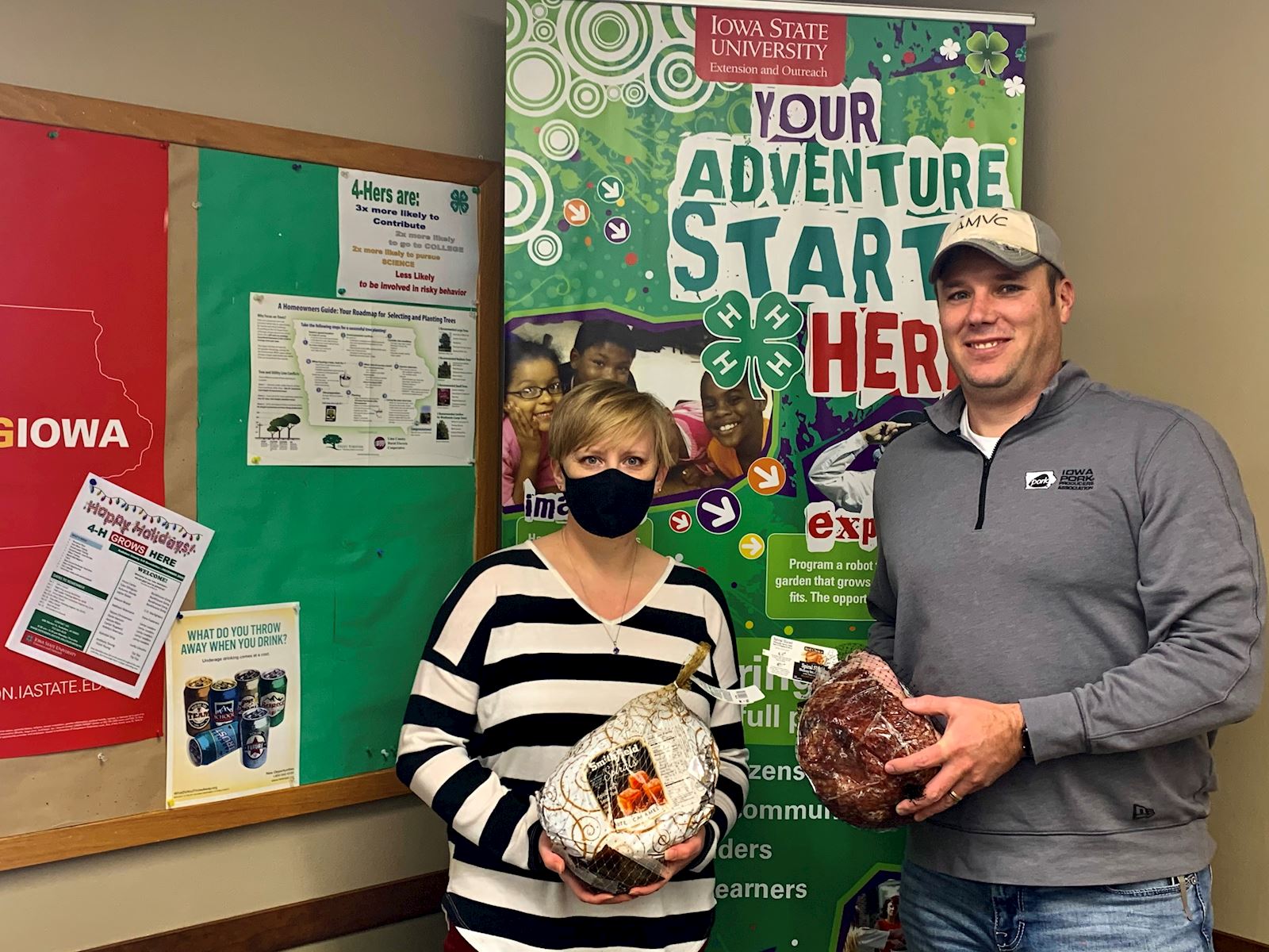 Dr. Jason Hocker donates a ham.