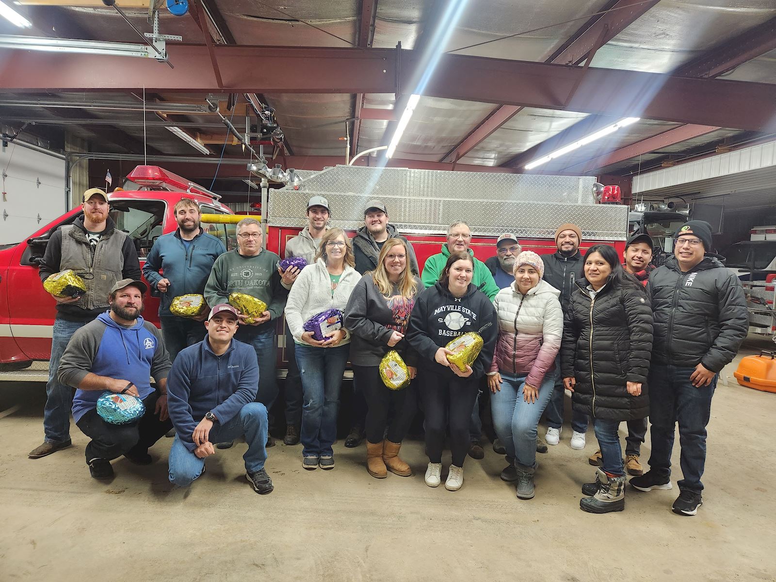 AMVC employees donate hams in Edmore, ND